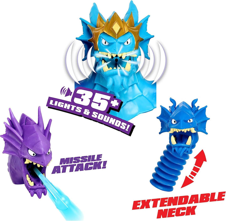 Heroes of Goo Jit Zu Deep GOO Sea King Hydra figurină cu putere de slime 3 în 1, 3 capete și efecte luminoase și sonore