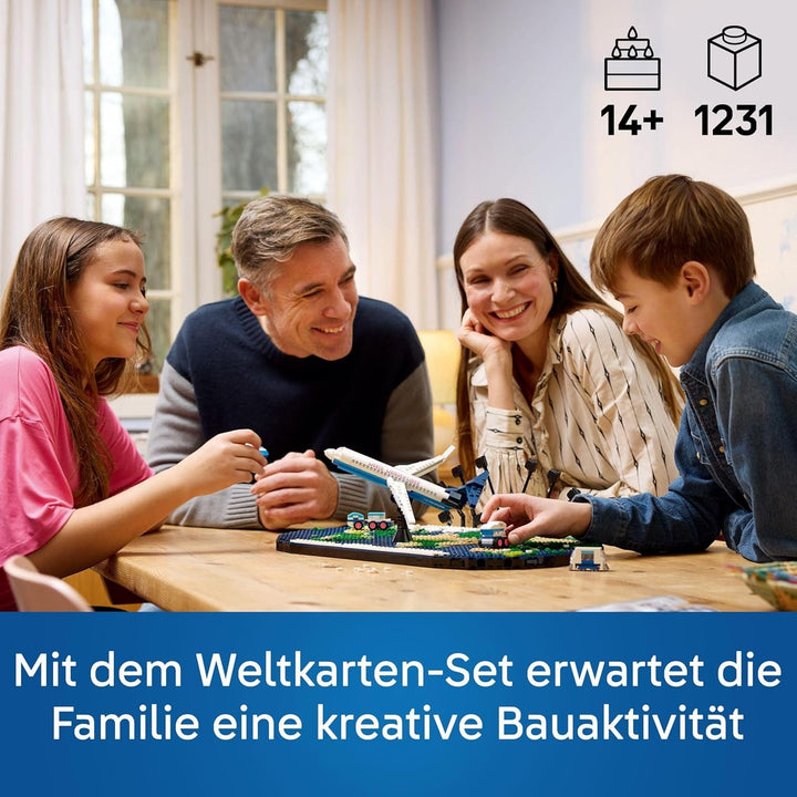 Amintiri de călătorie LEGO, harta lumii de jucărie, set de construit și jucat pentru fete și băieți, cadou pentru familiile care iubesc aventura și călătoriile, activitate creativă, de colecție 41838