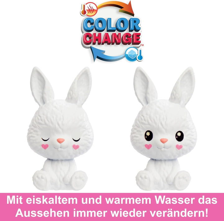 BARBIE Cutie Reveal Doll - păpușă Chelsea cu 6 surprize și distracție cu schimbarea culorilor, iepuraș în costum de pluș Koala, jachetă din fleece cu model la modă, pentru copii de la 3 ani, HRK31