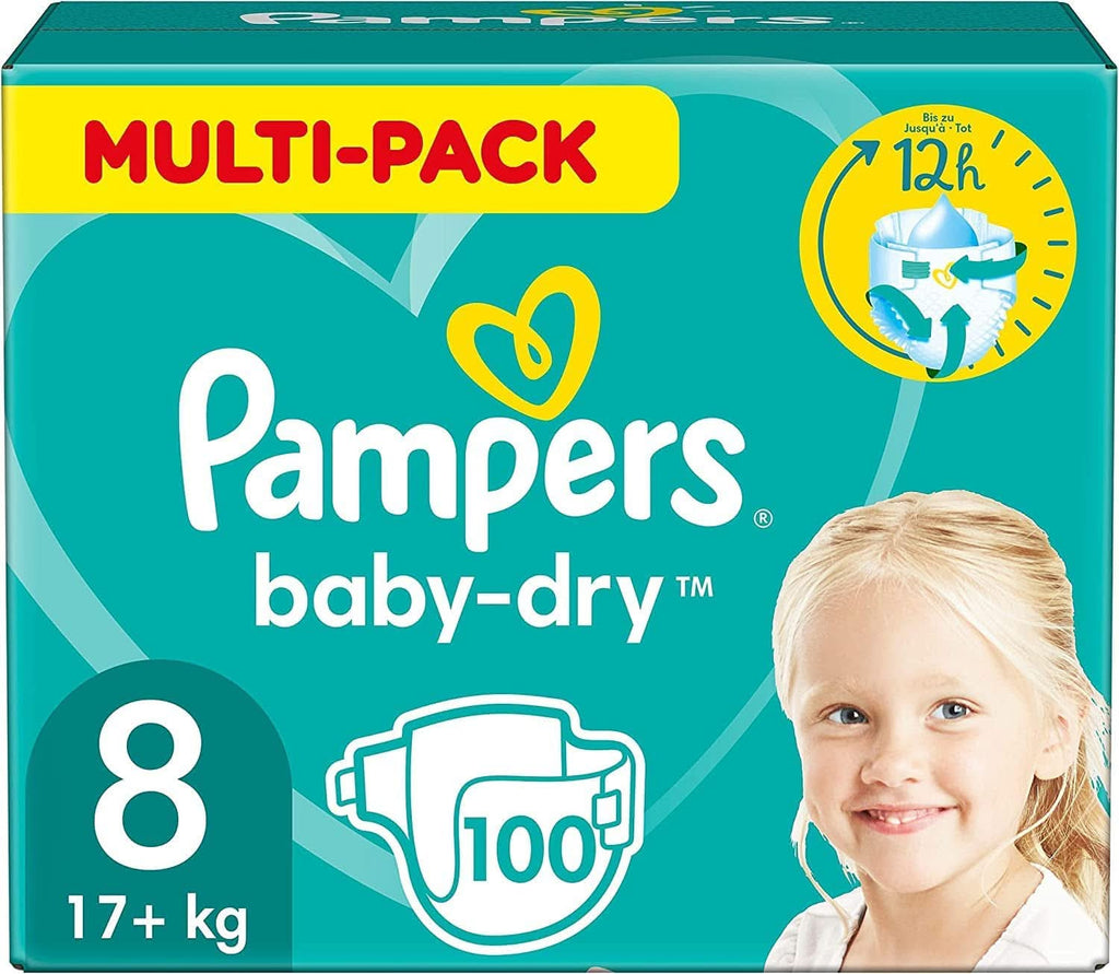 Scutece Pampers mărimea 7, 132 scutece, 15Kg+ Baby-Dry, până la 100% protecție împotriva scurgerilor toată noaptea