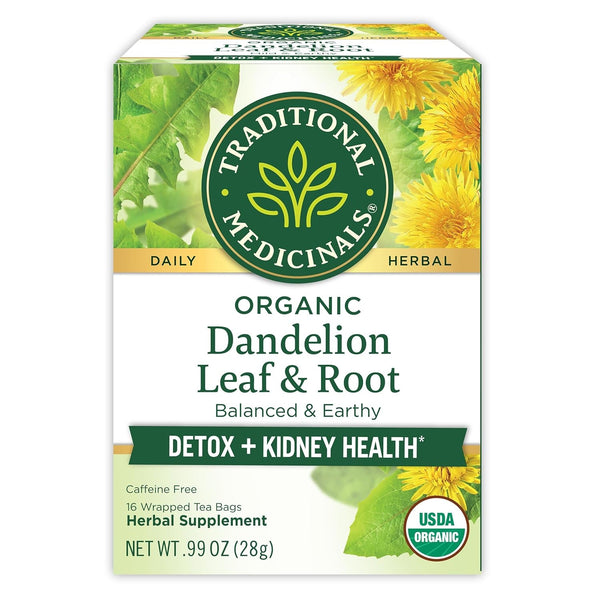 Tea, Organic Dandelion Leaf & Root, Supports Kidney Function & Healthy Digestion, 16 Tea Bags Tea USA Naty Shop 16 Count (Pack Of 1)