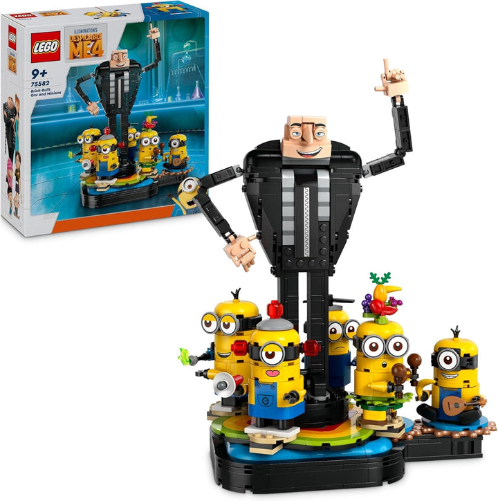 LEGO I - Pur și simplu Incorigibil 4 Gru și Minionii Cărămizi, personaje de film de jucărie dansatoare pentru a construi, juca și expune, cadou pentru băieți și fete 75582