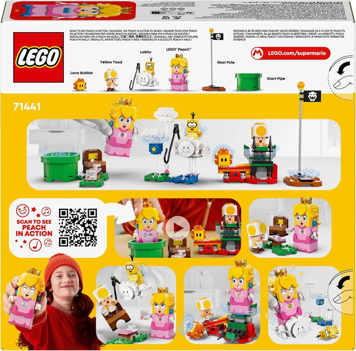 LEGO Super Mario Adventures With Interactive Peach, Playset pentru copii cu Yellow Toad, cadou Nintendo pentru băieți, fete și toți jucătorii de la 6 ani 71441