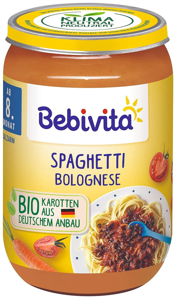 Meniuri De la 8 luni Spaghetti Bolognese, pachet de 6 (6 X 220 grame), mediu