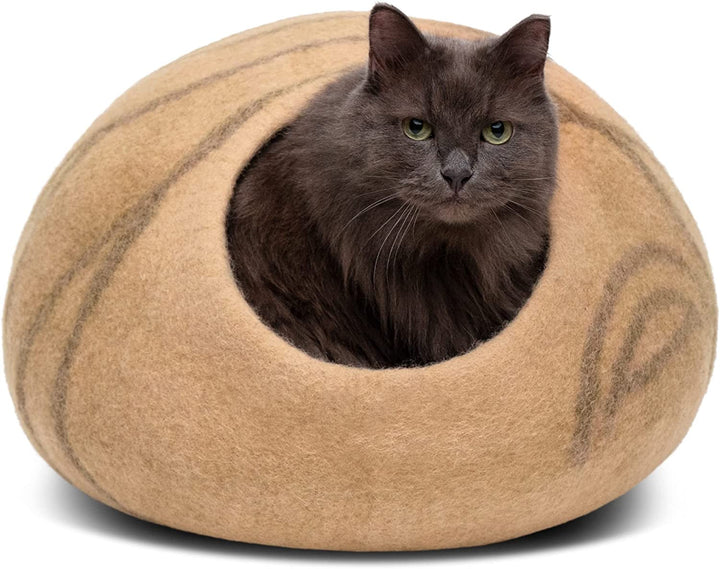MEOWFIA Pat pentru Pisici Peșteră – Paturi ecologice din lână 100% Merino pentru pisici și pisoi