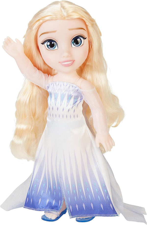 Disney Frozen 2 ELSA The Snow Queen Doll - 35 cm înălțime, păpușă mobilă în rochie de modă iconică și cu păr lung care curge pentru distracție suplimentară în timpul jocului, pentru fete cu vârsta de 3 ani și peste, 214894