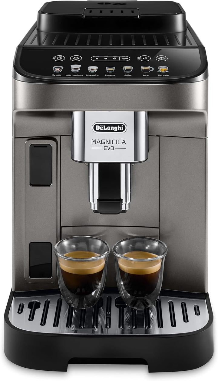 De'Longhi Magnifica Evo ECAM290.81.TB, Mașină de cafea complet automată, Dimensiuni compacte, Mașină Bean-to-cup, Spumă de lapte automată, 7 rețete, Display color Soft Touch, Titan/negru