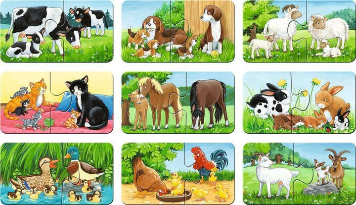 Ravensburger Puzzle pentru copii - 05072 Familii de animale la fermă - Primul meu puzzle cu 9X2 piese - Puzzle pentru copii de la 2 ani