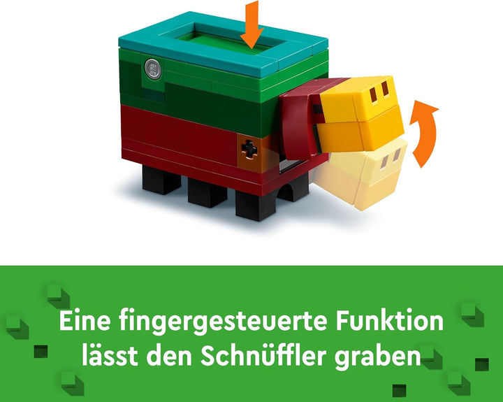 LEGO Minecraft Livada de cireși în floare, grădină de jucărie de explorat cu Sunny, Sniffer, Zombie și albine, cadou pentru gameri, pentru băieți și fete de la 8 ani 21260
