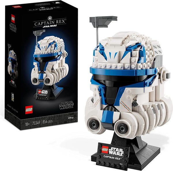 LEGO 75349 Star Wars Captain Rex Helmet Set, modelul Clone Wars de colecționat pentru adulți, seria 2023, piesă suvenir și idee de cadou