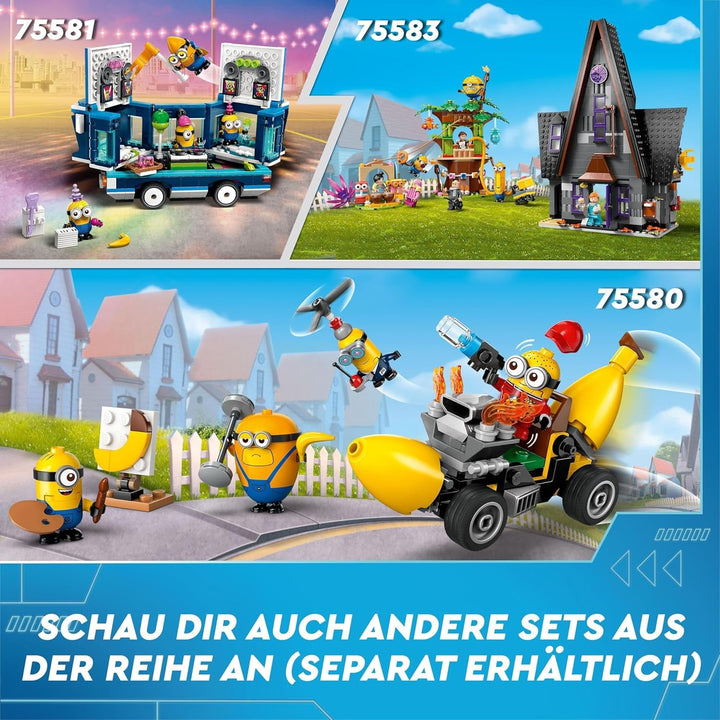 LEGO I - Pur și simplu Incorigibil 4 Gru și Minionii Cărămizi, personaje de film de jucărie dansatoare pentru a construi, juca și expune, cadou pentru băieți și fete 75582