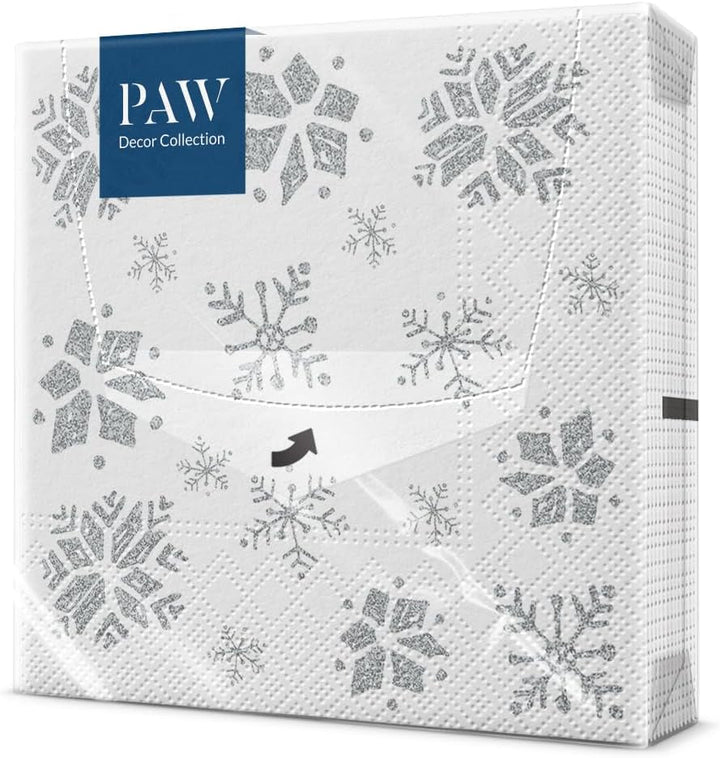 PAW - Șervețele 3 straturi (33 X 33 Cm) I 20 bucăți I Șervețele de hârtie colorate perfecte pentru masa de Crăciun I Șervețele - Crăciun, iarnă, ciulin, lampă I Bullfinch cu lampion