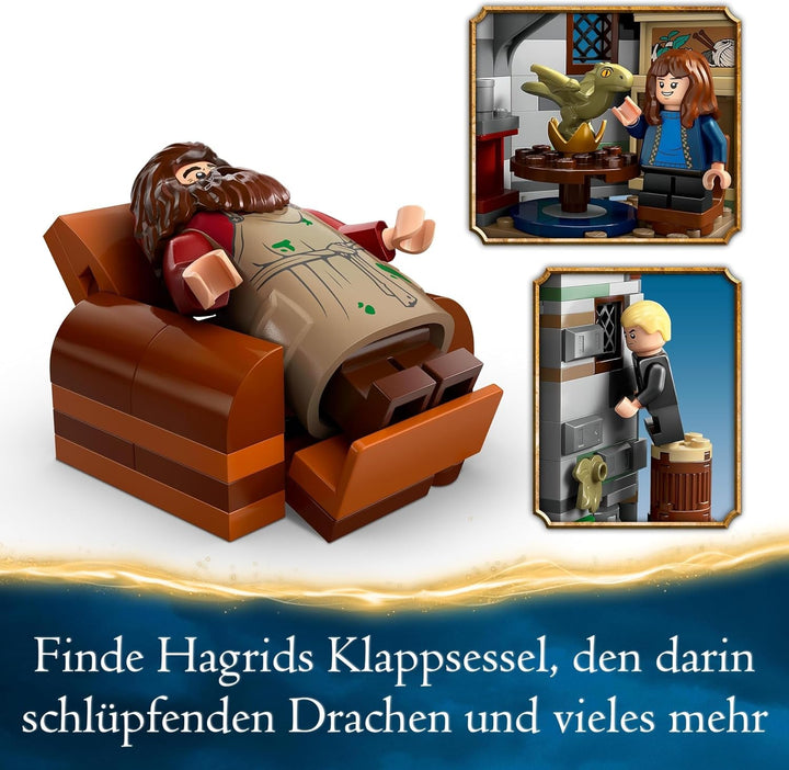 LEGO Harry Potter Hagrid's Hut: An Unexpected Visit Set Cu 5 Mini Figurine Și 2 Figurine Animale, Cadou Pentru Femei Și Bărbați, Jucărie De Aventură Magică, Set Fantasy 76428