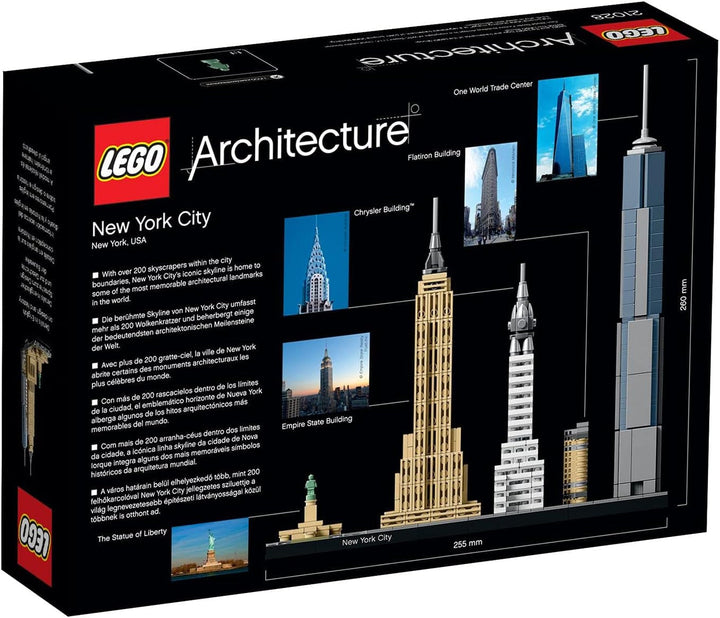 LEGO Arhitectura New York City Set, Skyline Model Kit cu World Trade Centre și Statuia Libertății, Artizanat pentru adulți, Decorațiuni pentru casă și birou, Cadouri pentru femei și bărbați 21028