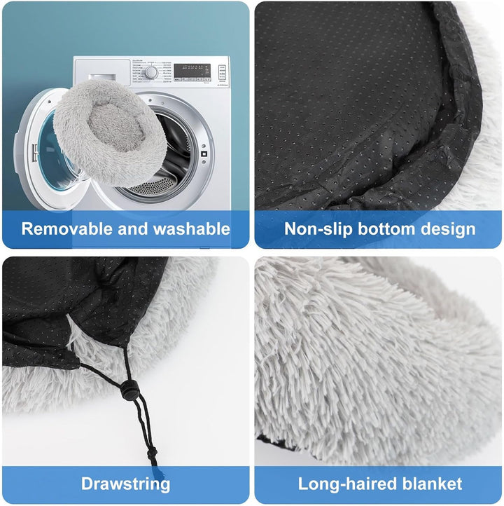 Suport pentru pat de birou pentru pisici, peșteră din lemn pentru masă, cu suport metalic rotativ, reglabil pe înălțime, pernă moale și pufoasă, paturi pentru pisici, pentru biroul de acasă