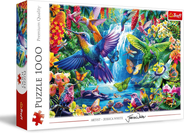 Trefl 10880 Hummingbirds in the Tropics 1000 piese - Diy puzzle cu păsări, Divertisment creativ, Pentru adulți și copii de 12 ani și peste, Multicolor