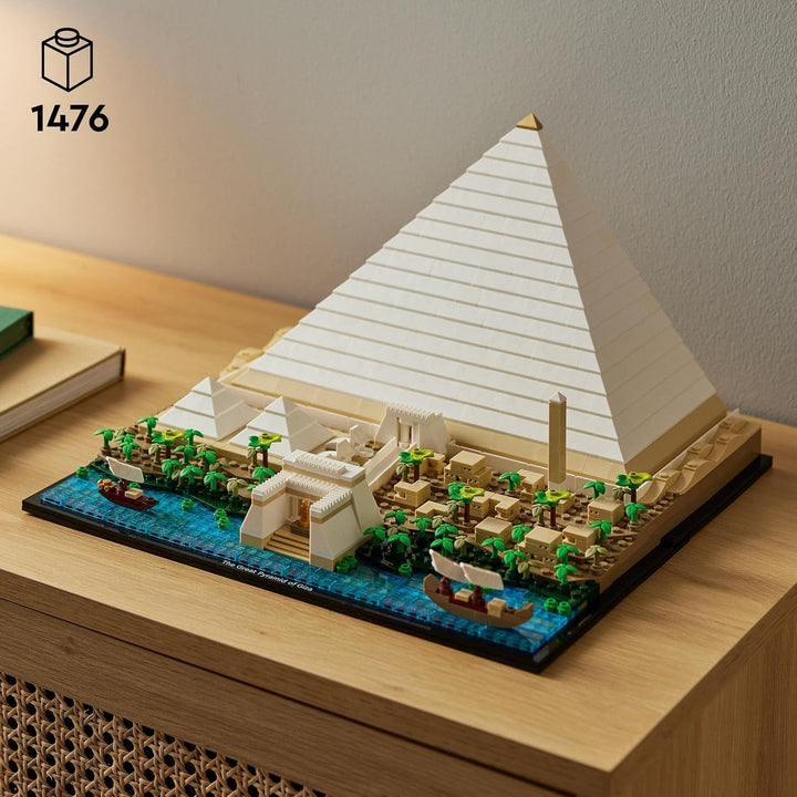 LEGO 21058 Arhitectură Piramida lui Keops Set de construcție pentru artizanat ca hobby creativ, idee de cadou pentru adulți, bărbați, femei, mamă, tată, activitate creativă, colecție de repere faimoase