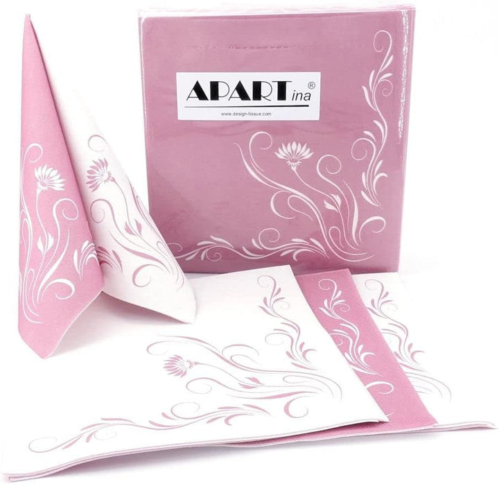 Șervețele Apartina Elegantia 40X40 Cm Fabric-Like Airlaid, șervețel de nuntă de înaltă calitate, șervețele de nuntă Fabric-Like șervețele de unică folosință pentru diferite ocazii (Dusky Pink)