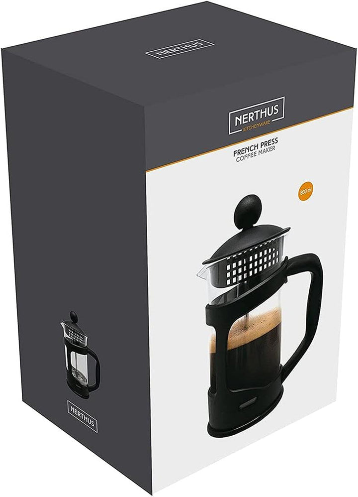 NERTHUS Presă franceză Presă franceză de cafea 350 Ml, Pp/ Sticlă borosilicată/Ss, negru