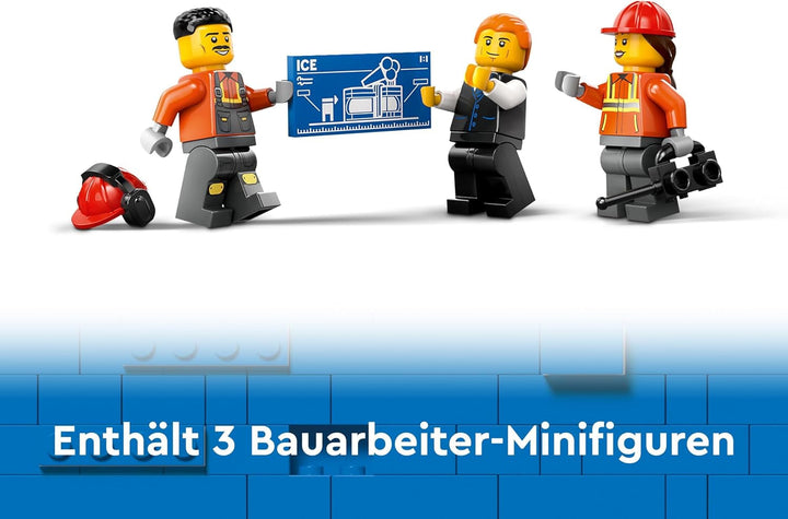 LEGO City Crawler Excavator, excavator de jucărie pentru copii de la 8 ani, jucărie de construcție cu model de excavator, camion construibil cu accesorii și 3 minifigurine 60420