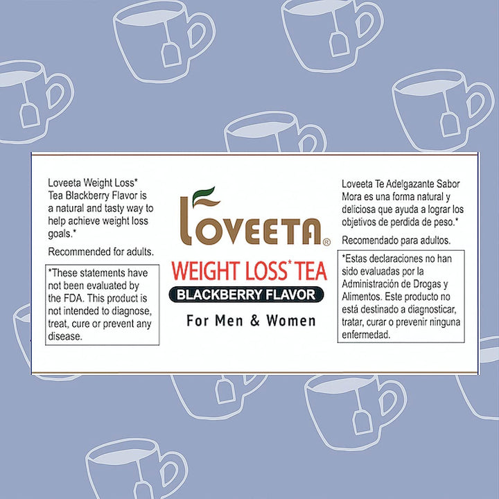 Loveeta Wellness Weight Loss Tea Blackberry - 15 Tea Bags (Gmo Free, Gluten Free, Dairy Free, Sugar Free & 100% Natural) Tea USA Naty Shop