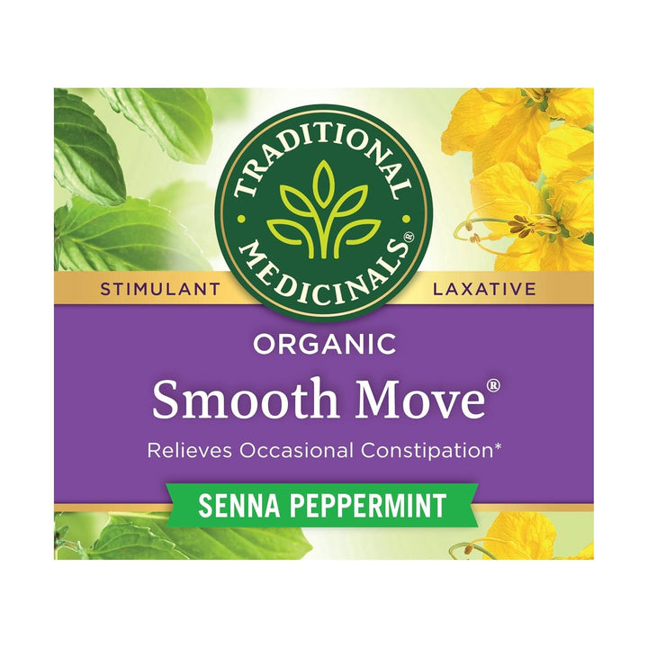 Tea, Organic Smooth Move Peppermint, Relieves Occasional Constipation, Senna, 16 Tea Bags Tea USA Naty Shop