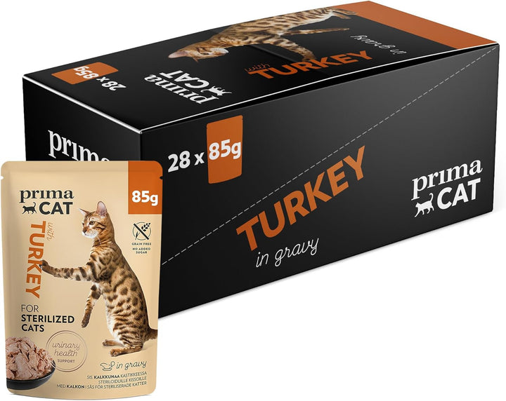 Primacat - Hrană umedă Classic pentru pisici, cu aromă de pasăre în sos, 28 X 85 G