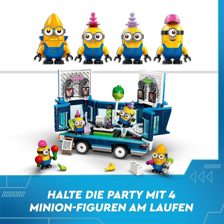 LEGO I - Simply Incorrigible 4 Minioni și autobuzul de petrecere, set de joacă pentru I - Simply Incorrigible 4, jucărie pentru copii, cadou creativ Minioni pentru băieți și fete de la 7 ani 75581