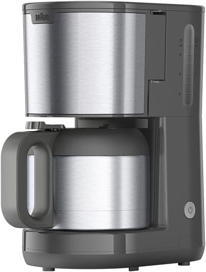 Cafetiera Braun Purshine KF 1500 WH - Cafetieră cu filtru și ulcior din sticlă pentru până la 10 cești, sistem Optibrew, oprire automată, 1000 Watt, alb, KF1500WH