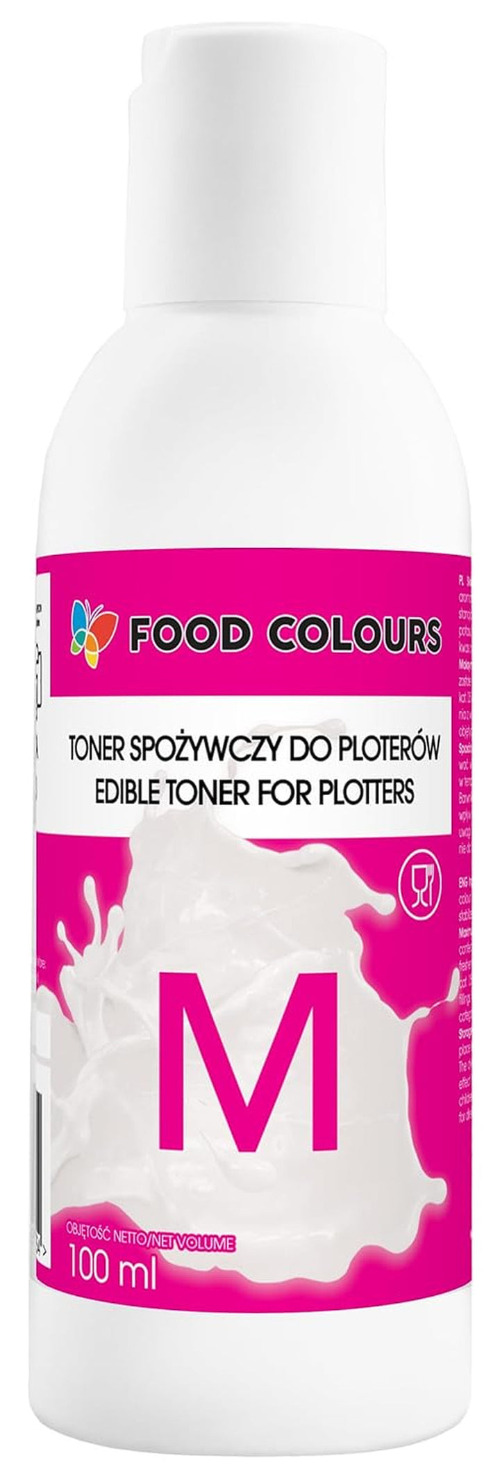 Set de coloranți alimentari cu cerneluri comestibile pentru plottere 6 x 100 ml | Cyan deschis | Cyan | Magenta deschis | | Magenta | Galben | Negru | Imprimare comestibilă, Imprimare pe hârtie tip wafer, adaos decorativ pentru prăjituri