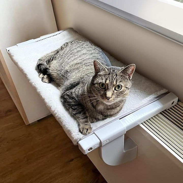 GUUSII HOME Șezlong pentru pisici, hamac pentru balcon și fereastră, pentru încălzirea radiatorului, 56 * 34,5 cm, hamac pentru pisică, șezlong pentru pisică, scaune pentru fereastră, pat pentru pisică, pervaz, șezlong pentru fereastră (S)