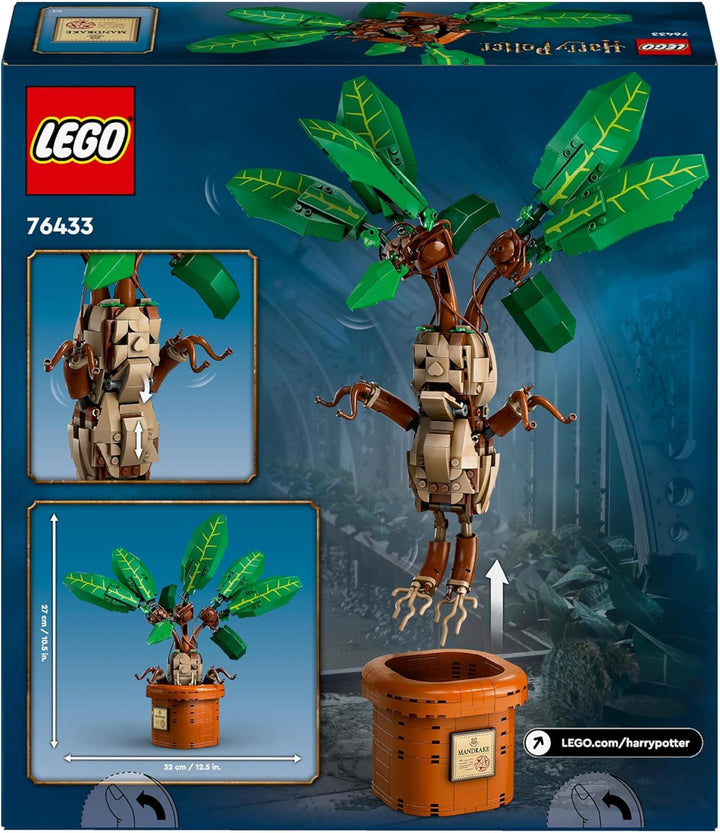 LEGO Harry Potter Magic Potion Plant: Mandrake, jucărie plantă cu ghiveci, cadou magic pentru fete, băieți și toți fanii, set de joacă pentru copii imaginativi, decorațiuni interioare 76433