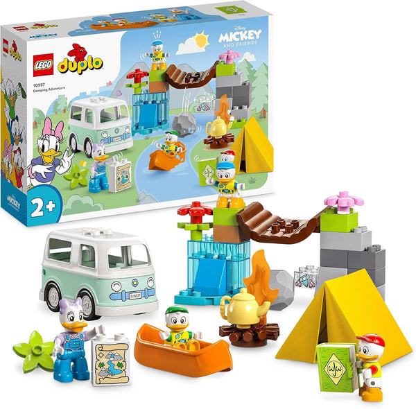LEGO 10997 DUPLO Disney Mickey and Friends Camping Adventure Set With Campervan, Canoe And Daisy Duck Figure, Building Toy Gift For Toddlers 2+ Years, Girls And Boys