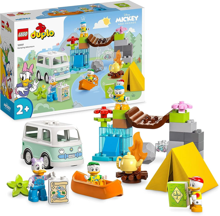 LEGO 10997 DUPLO Disney Mickey and Friends Camping Adventure Set With Campervan, Canoe And Daisy Duck Figure, Building Toy Gift For Toddlers 2+ Years, Girls And Boys