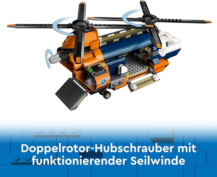 Elicopter LEGO City Jungle Explorer, set de joacă de aventură pentru copii 8+, cadou de Crăciun sau aniversare pentru copii, 5 minifigurine și 3 gorile 60437