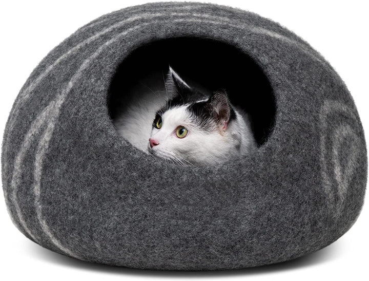 MEOWFIA Pat pentru Pisici Peșteră – Paturi ecologice din lână 100% Merino pentru pisici și pisoi