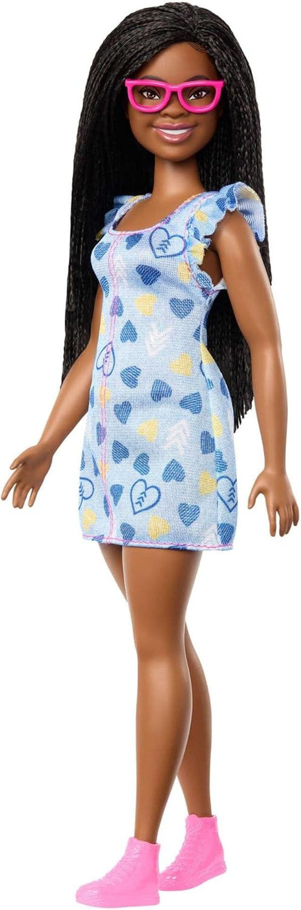 Păpușa Barbie Fashionistas nr. 229 cu sindrom Down în rochie de inimă, dezvoltată în cooperare cu Societatea Națională pentru Sindromul Down, HYK14