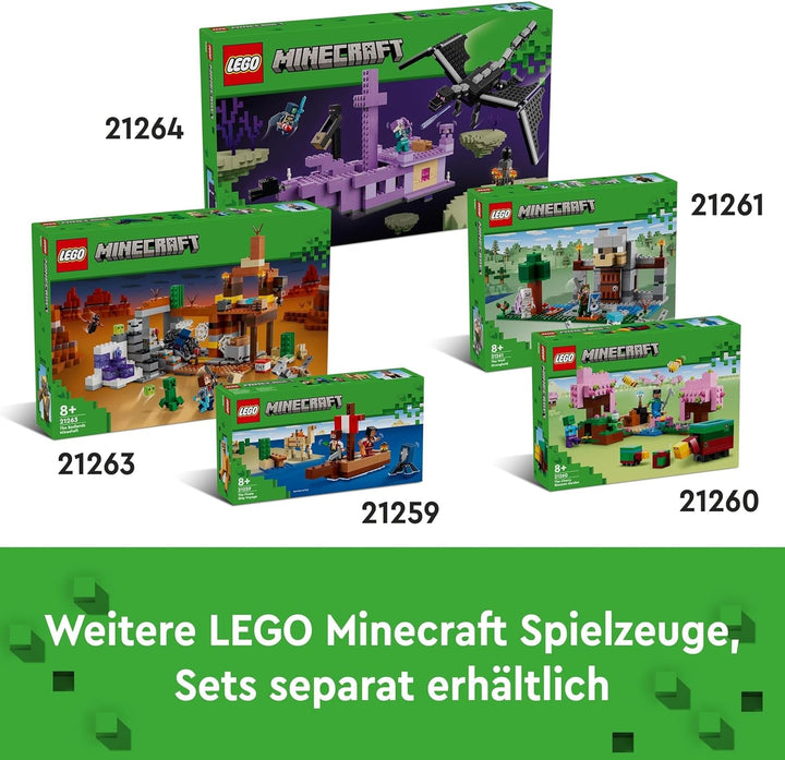 LEGO Minecraft Livada de cireși în floare, grădină de jucărie de explorat cu Sunny, Sniffer, Zombie și albine, cadou pentru gameri, pentru băieți și fete de la 8 ani 21260