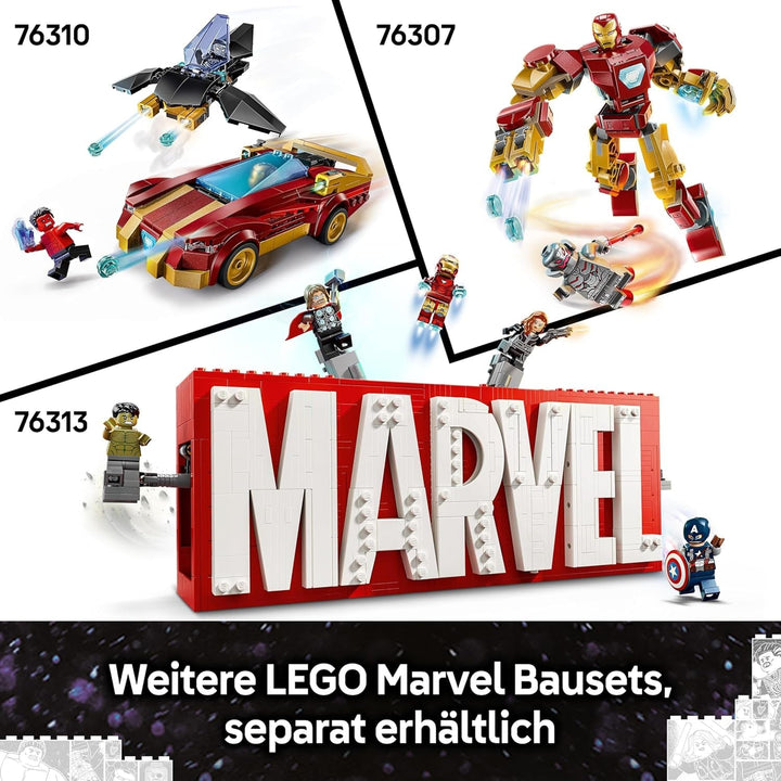 LEGO Marvel Captain America: Civil War Action Duel - Set de joacă pentru supereroi cu 8 minifigurine - Set de construcție și joacă cu avion de jucărie - Cadou pentru băieți și fete 76314