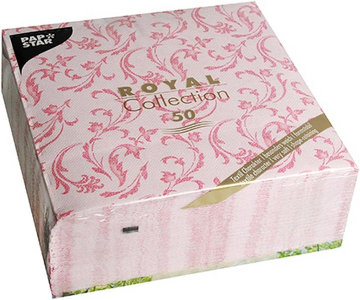 Papstar, 50 de șervețele "ROYAL Collection" 1/4 fold 40 Cm X 40 Cm Bordeaux "Damascato", #84999
