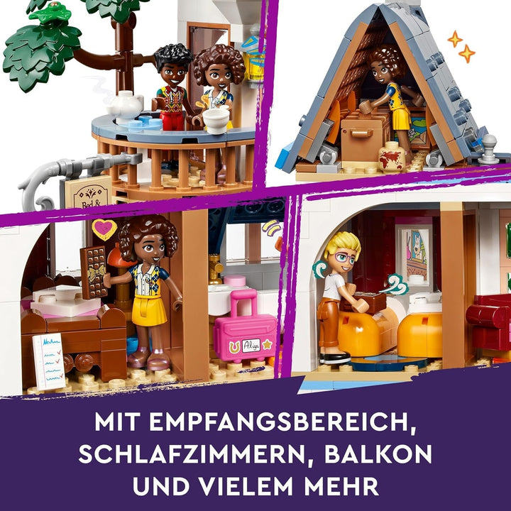 Castelul LEGO Friends cu cazare de vacanță, hotel Playset pentru copii și adolescenți de la 12 ani cu 4 figurine, câine și accesorii, idee de cadou pentru fete și băieți 42638