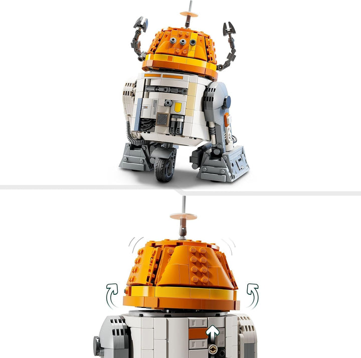 Figura LEGO Star Wars 75416 Ahsoka Astromech Droid Chopper (C1-10P) - jucărie cu cap mobil, brațe detașabile și roată centrală - cadou pentru fanii Ahsoka, băieți și fete de peste 10 ani