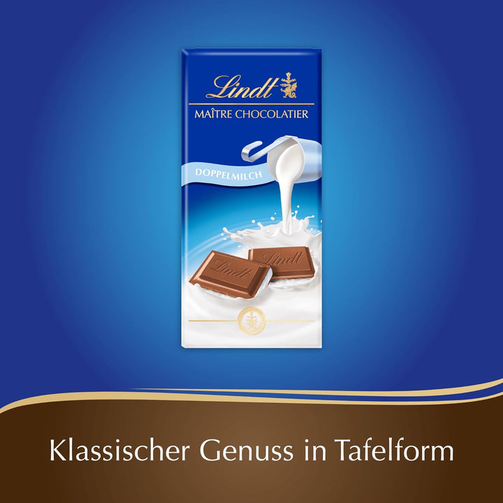 Lindt Schokolade Doppelmilch | 100G Tafel | Aus Zartschmelzender Doppelmilch-Schokolade | Schokoladentafel | Schokoladengeschenk