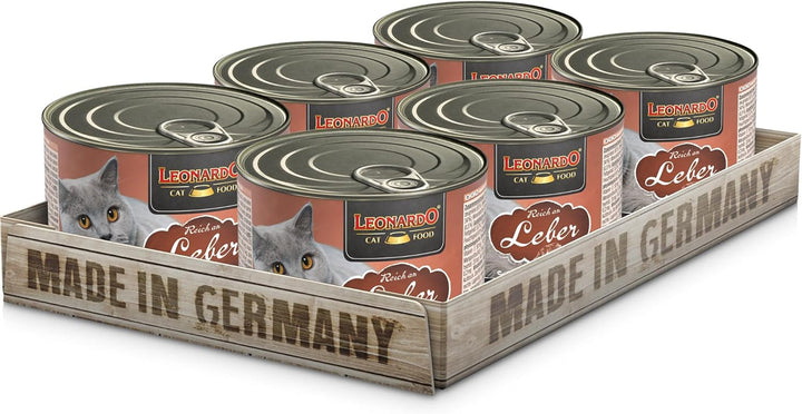 LEONARDO Hrană umedă [6X400G Ficat] | Hrană umedă fără cereale pentru pisici | Hrană umedă completă la conservă
