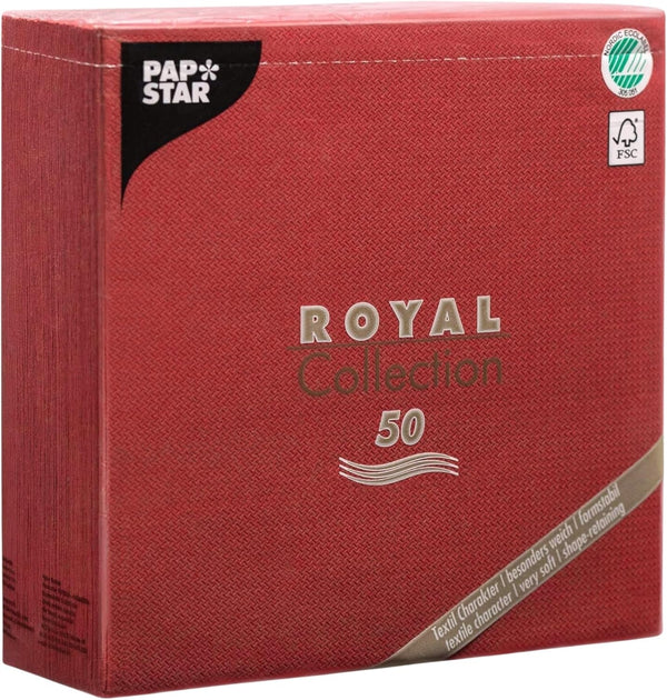 Papstar 11608 50 de șervețele "Royal Collection" 1/4 fold 40 X 40 cm, Bordeaux