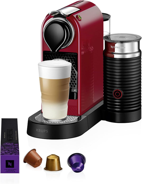 Nespresso Krups XN7615 Citiz&Milk mașină de capsule de cafea | 1260W | capacitatea rezervorului de apă 1L | presiunea pompei 19 bar | culoare roșu