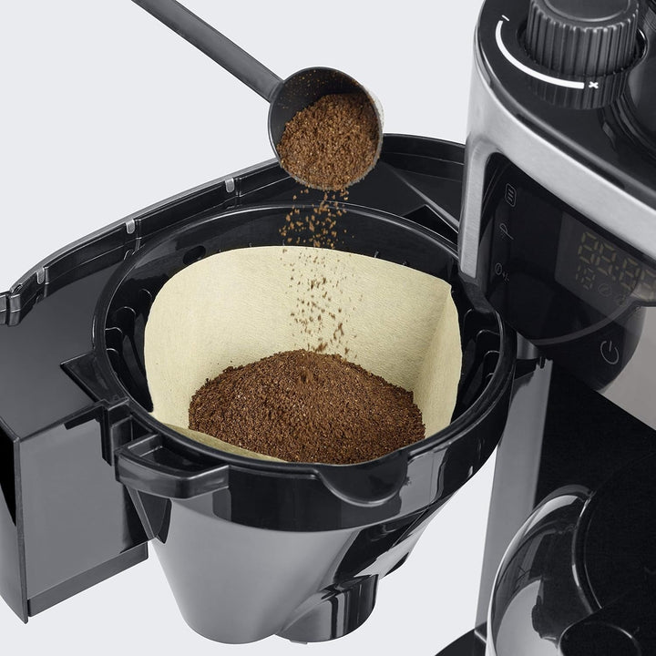 SEVERIN Cafetieră cu filtru cu ulcior din sticlă, Cafetieră pentru până la 10 cești per ulcior, Pentru savurarea cafelei aromate, Funcționare simplă, Cu placă de încălzire, Negru, KA 4479