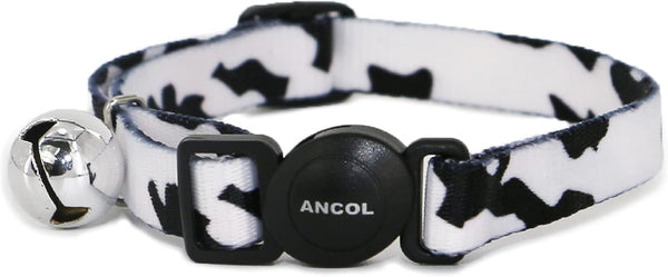 Zgardă pentru pisici cu cataramă de siguranță, camuflaj, alb-negru, x 3