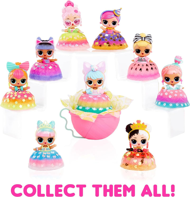 L.O.L. Surprise! Mix & Make Birthday Cake Tots - Cu păpușă de colecție, rochie de tort diy, "coacerea" și decorarea tortului, ingrediente și stropi cu sclipici - Păpușă cu rochie de tort - Ideal pentru fetițe cu vârsta de peste 3 ani