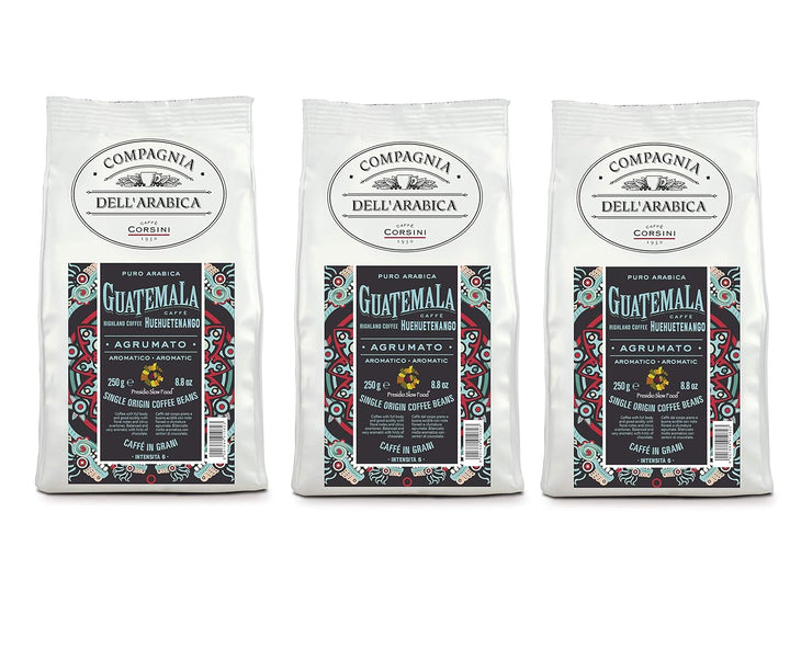 Caffè Corsini - Kaffeebohnen 3X250G Compagnia Dell'Arabica Set Guatemala / Äthiopien / El Salvador, Einzelner Ursprung, Insgesamt 750G